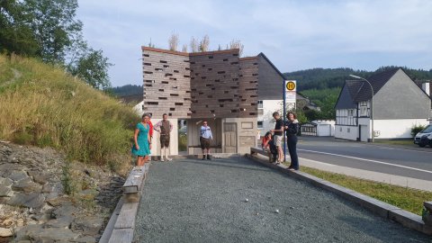 Jeu de boulesbaan in Referinghausen Sauerland Duitsland.
