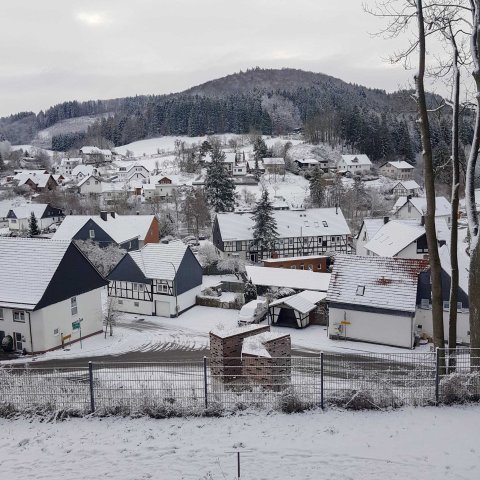 Het Dorp Referinghausen in de winter.