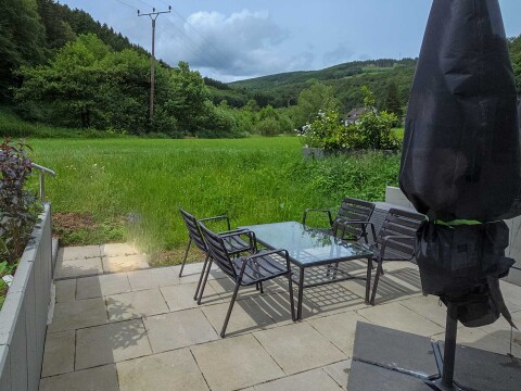 Terrasse hinter   Ferienhaus Haus am Bach   Referinghausen im Sauerland   Medebach Deutschland